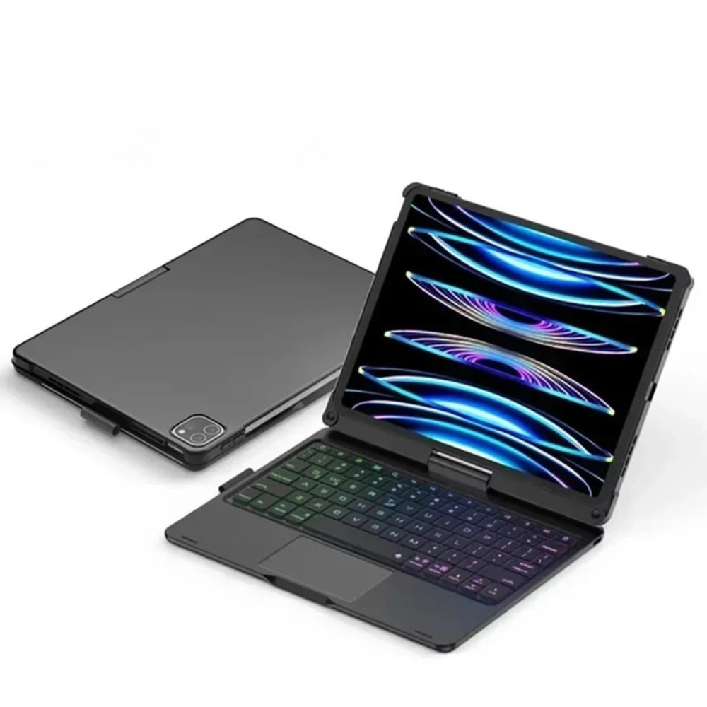 Moktan Sabai Magic Keyboard Case iPad 11th Gen 2025 iPad Air 11/13 Backlit 360° Air13 M3 2025 Black English layout