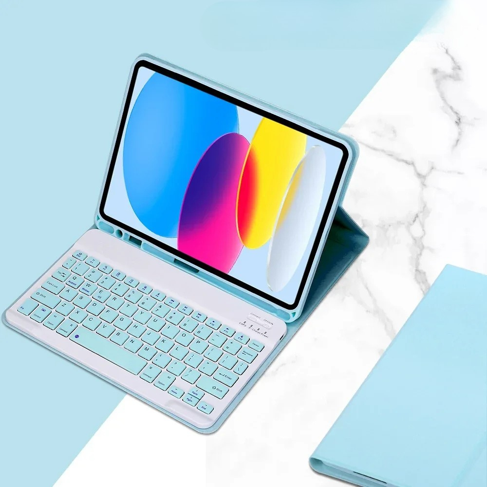 Moktan Sabai iPad 10th Gen 10.9 Keyboard Case Detachable Bluetooth Keyboard Tablet Cover Blue