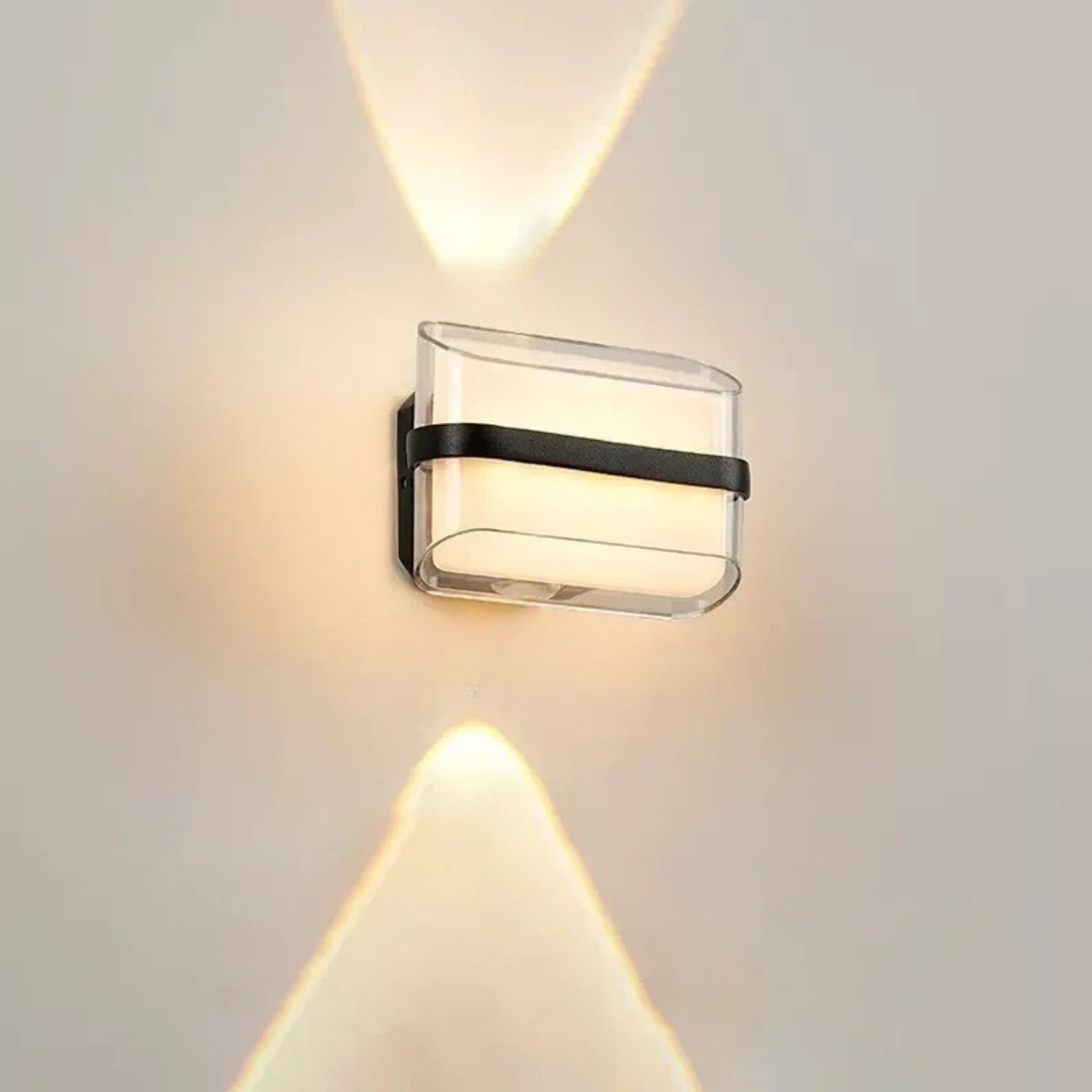 Moktan Sabai IP65 Waterproof Outdoor Wall Light Modern Round Lamp for Balcony Corridor Rectangle Warm light