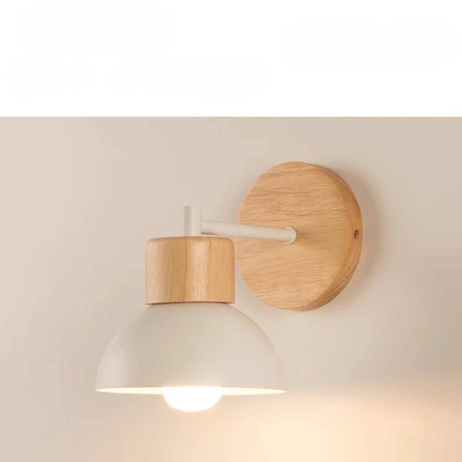 Moktan Sabai Nordic Wood LED Wall Lamp Bedside Sconce for Bedroom Staircase Balcony A with bulb Warm White
