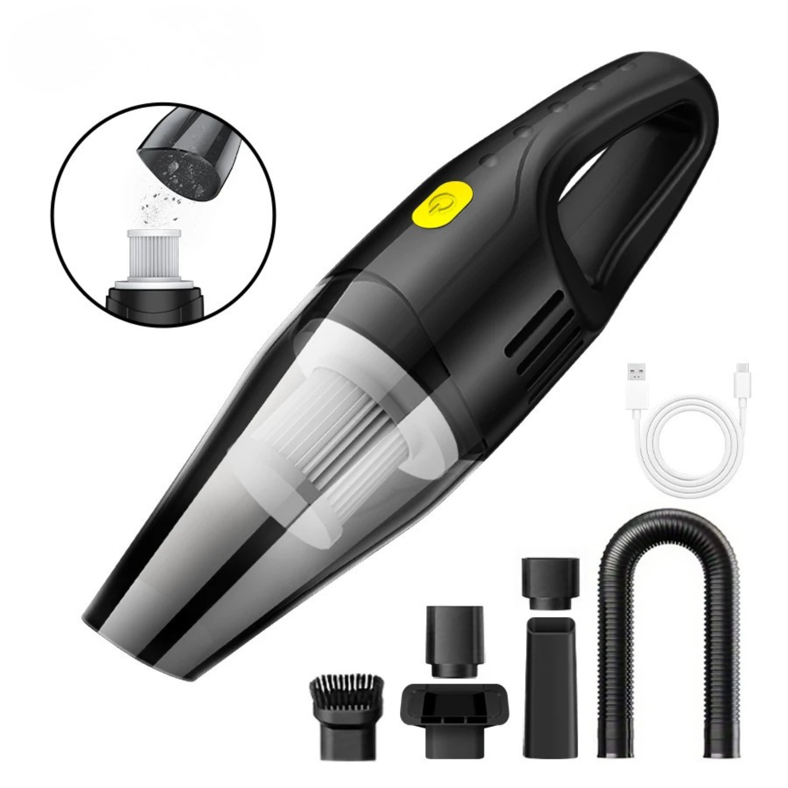 Moktan Sabai Wireless Mini Car Vacuum Cleaner Strong Suction Portable Handheld Blower black United States