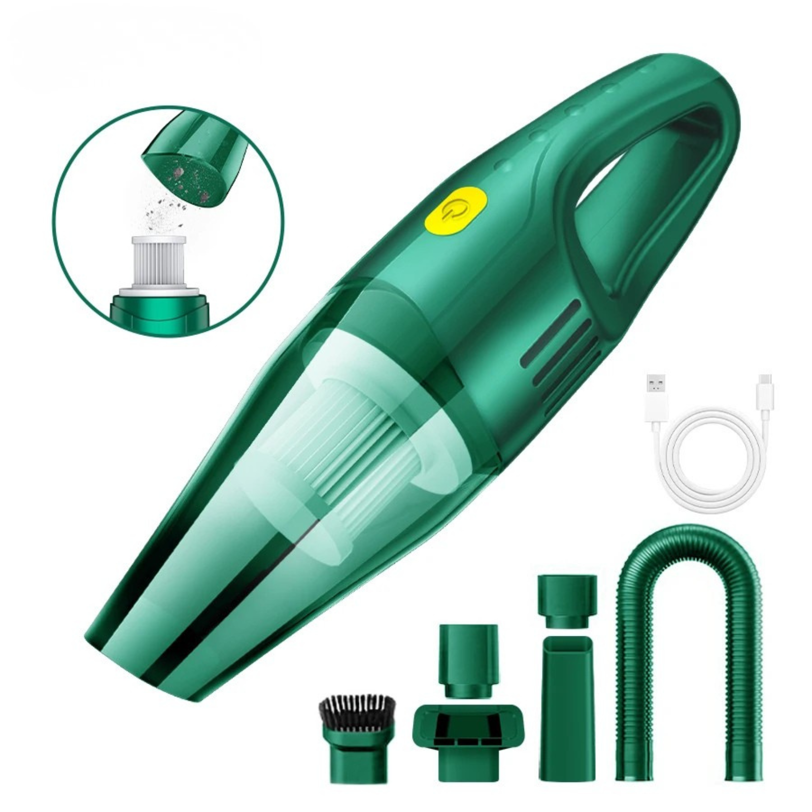 Moktan Sabai Wireless Mini Car Vacuum Cleaner Strong Suction Portable Handheld Blower green United States