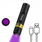 Moktan Sabai 365nm UV Flashlight USB Rechargeable Mini Blacklight Pet Stain Detection 365nm