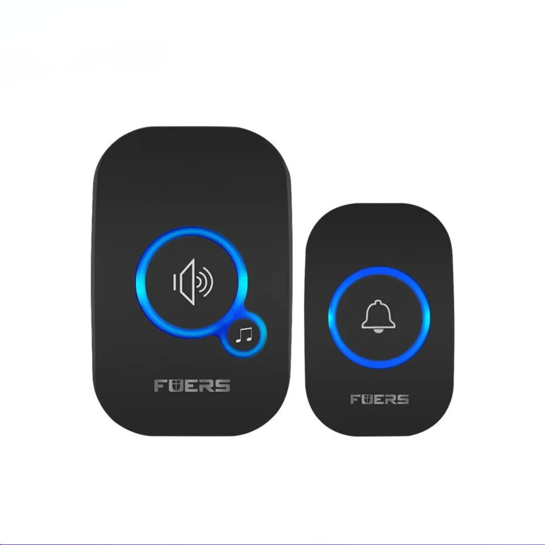 Moktan Sabai Wireless Waterproof Doorbell Welcome Chime 32 Songs Battery Operated European standard Black