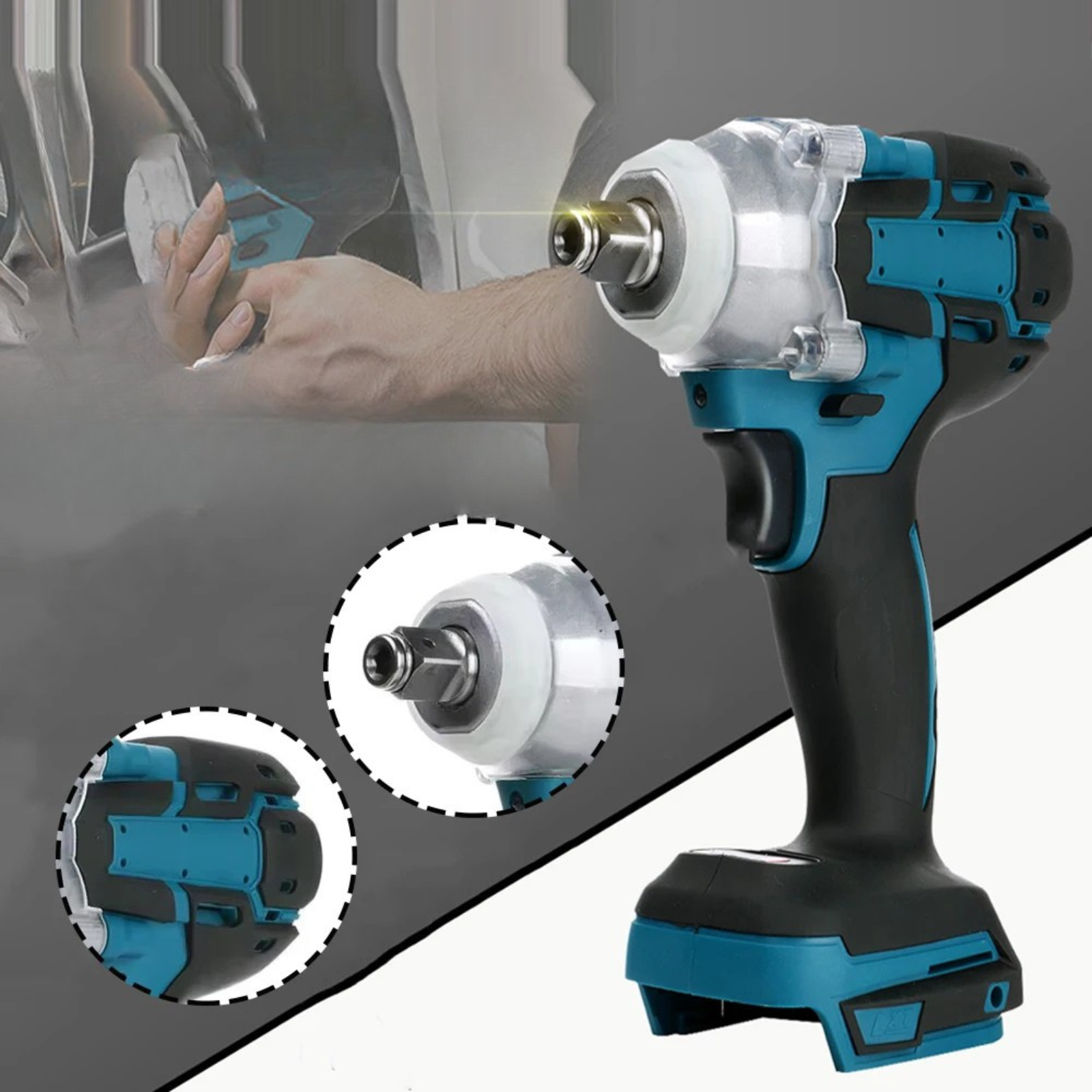 Moktan Sabai 1/2'' Brushless Cordless Impact Wrench 520NM 18V Battery High Torque Tool No Battery No Plug