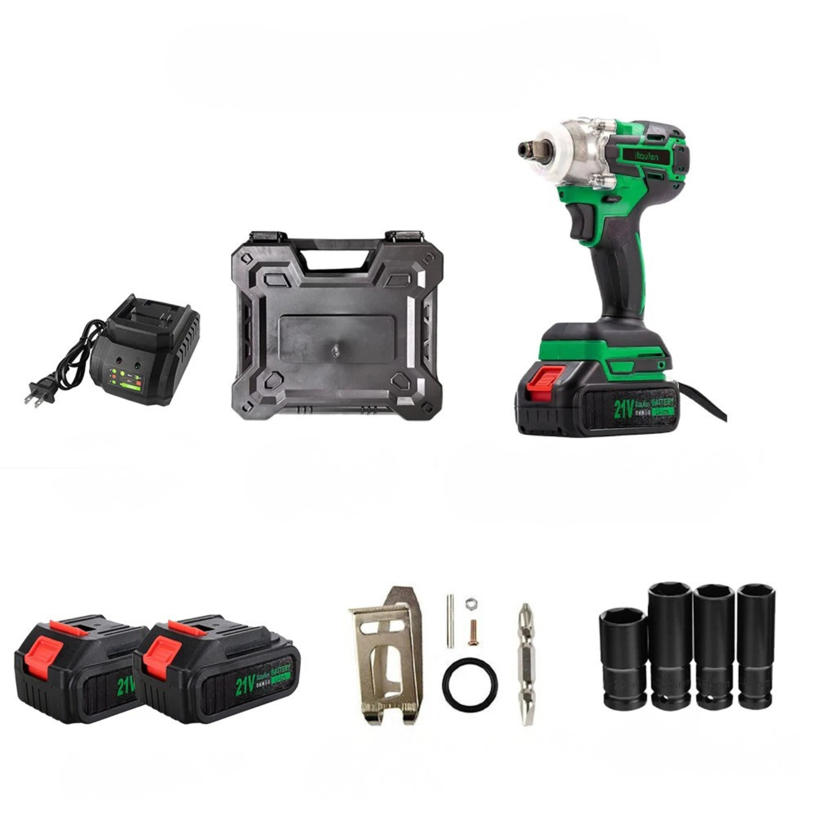 Moktan Sabai 380Nm 21V Brushless Cordless Electric Wrench High Torque Impact Tool green