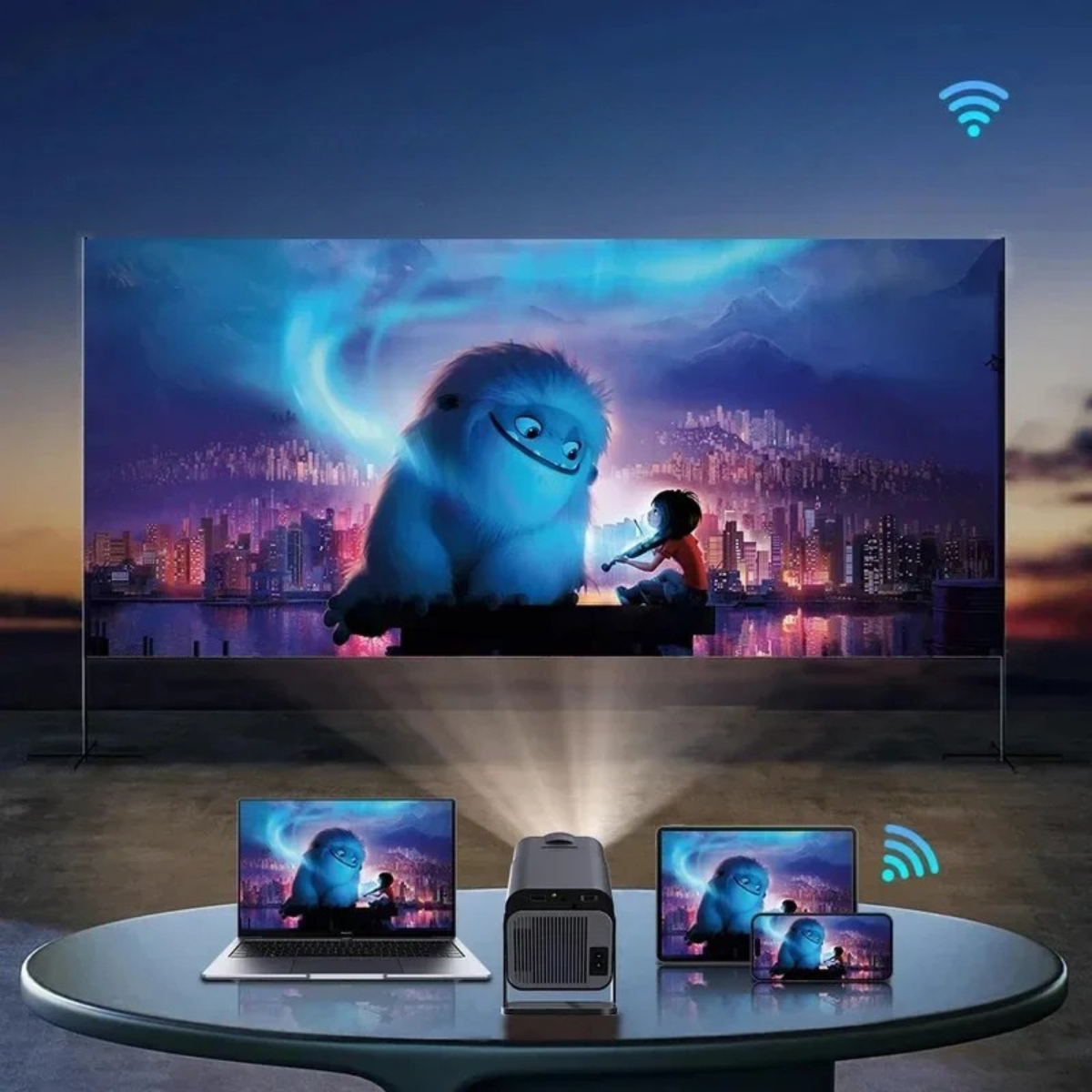 Moktan Sabai 2025 4K Android 11 Projector 1080P 390ANSI Dual WiFi6 BT5.0 Portable Cinema