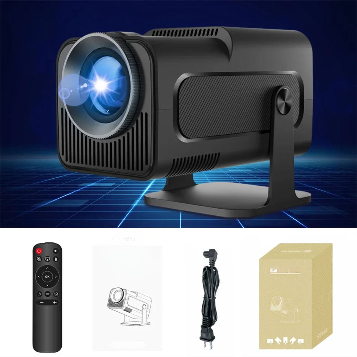 Moktan Sabai 2025 4K Android 11 Projector 1080P 390ANSI Dual WiFi6 BT5.0 Portable Cinema Black