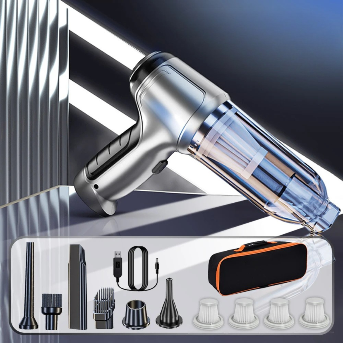 Moktan Sabai Car Handheld Vacuum Cleaner – 95000PA High Power Wireless Cordless Cleaner Updated 4Filter Bag