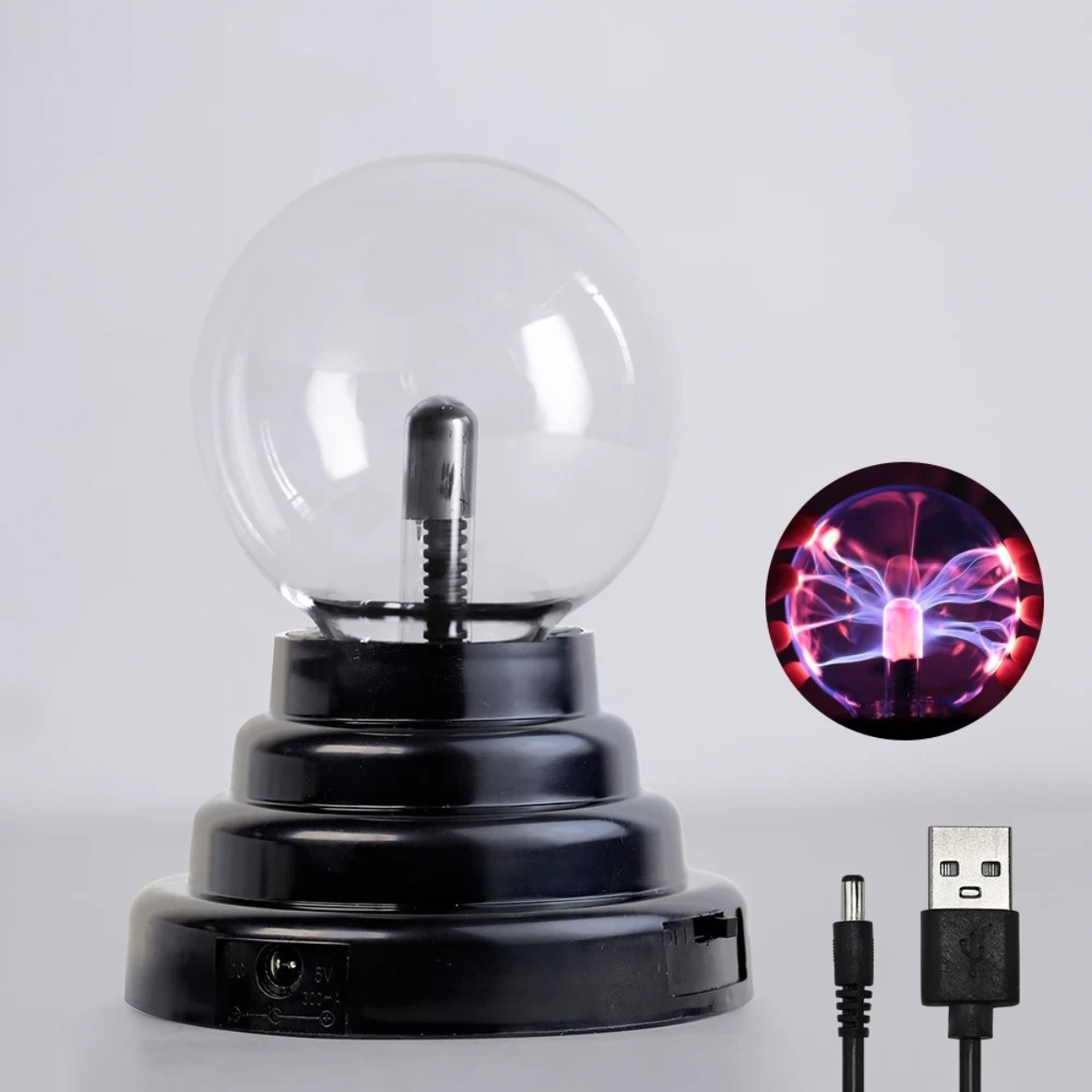 Moktan Sabai Magic Crystal Plasma Ball Lamp – LED Night Light for Kids, Bedroom & Novelty Decor 5 inch