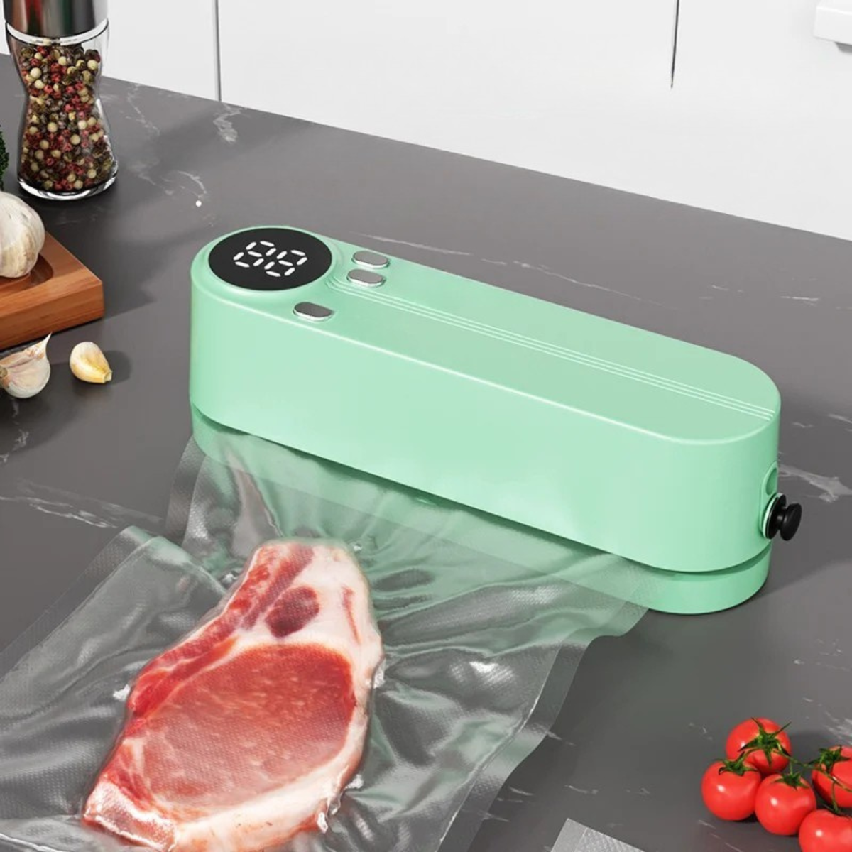 Moktan Sabai Mini Wireless Vacuum Sealer Machine | Portable Automatic Food Saver Airtight Sealing Green