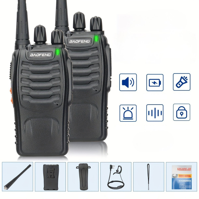 Moktan Sabai Long Range Walkie Talkies for Adults, Rechargeable 2-Way Radios with Earpieces 2pcs