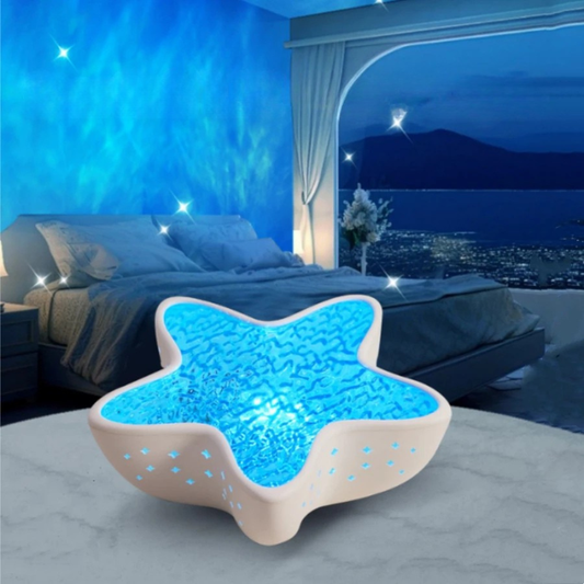 Starfish LED Night Light Rechargeable Ocean Wave Projector Romantic Table Lamp