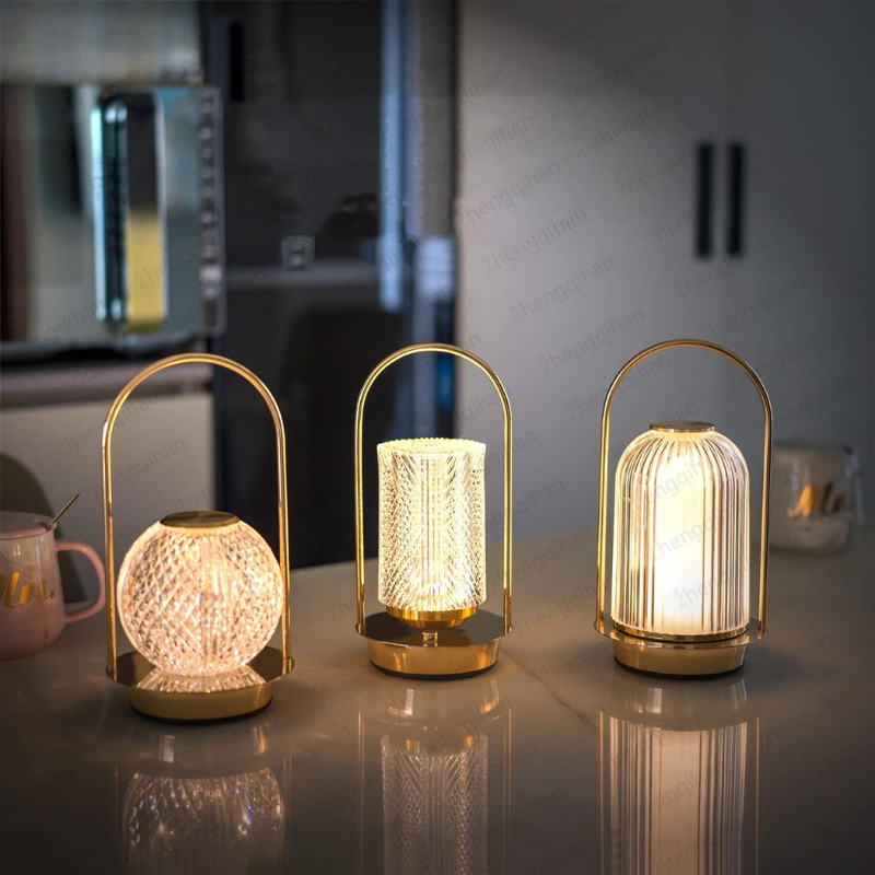 Moktan Sabai Wireless Crystal LED Table Lamp – Rechargeable Touch Night Light for Bedroom Bar