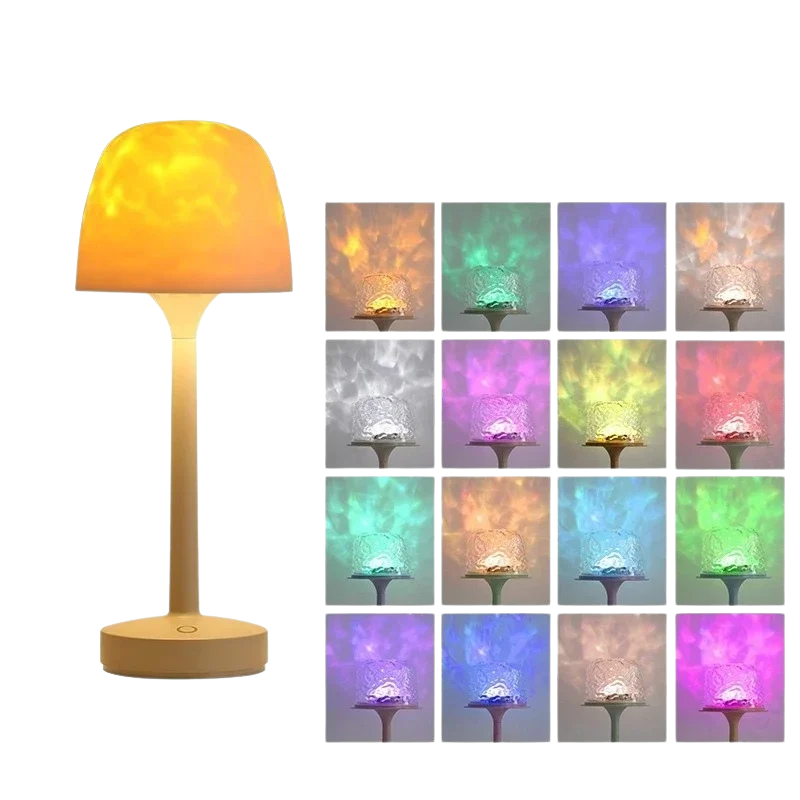 Moktan Sabai LED Water Ripple Desk Lamp Romantic Night Light Projection Bedroom Couple Gift 16 colors light