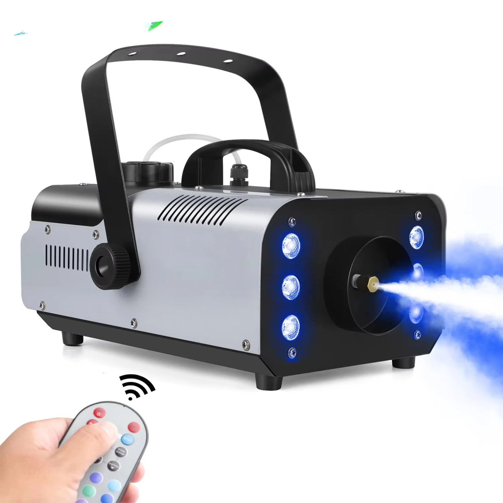 Moktan Sabai 1200W Smoke Fog Machine with RGB 6LEDs Remote Stage Haze Generator for Parties black United States US Plug