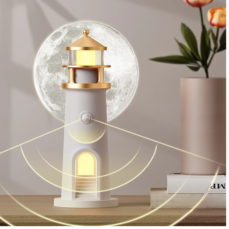 Moktan Sabai Moon Lamp Projection Lighthouse Night Light Bluetooth Music Remote Control Ambient Lamp Bluetooth Speaker