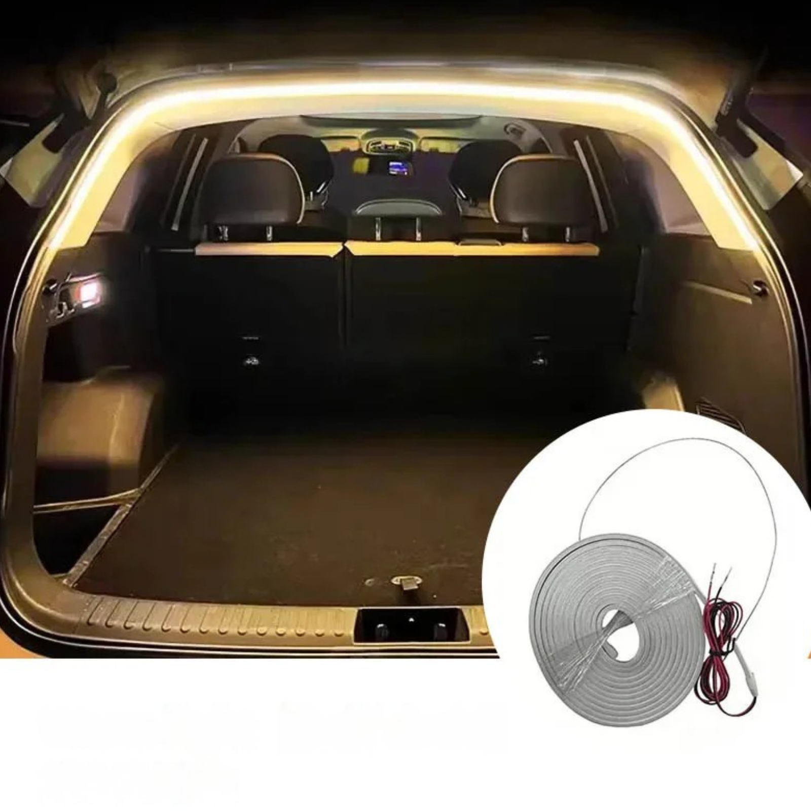 Moktan Sabai Car Trunk LED Light Strip Automatic Sensor High Brightness Interior Ambient 2M Warm light