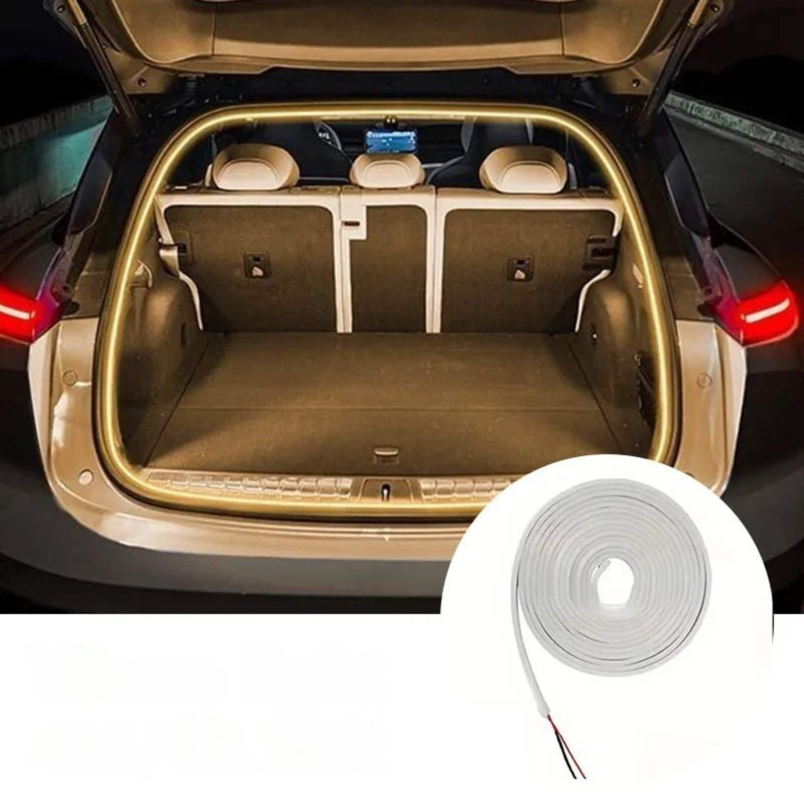 Moktan Sabai Car Trunk LED Light Strip Automatic Sensor High Brightness Interior Ambient 4M Warm light