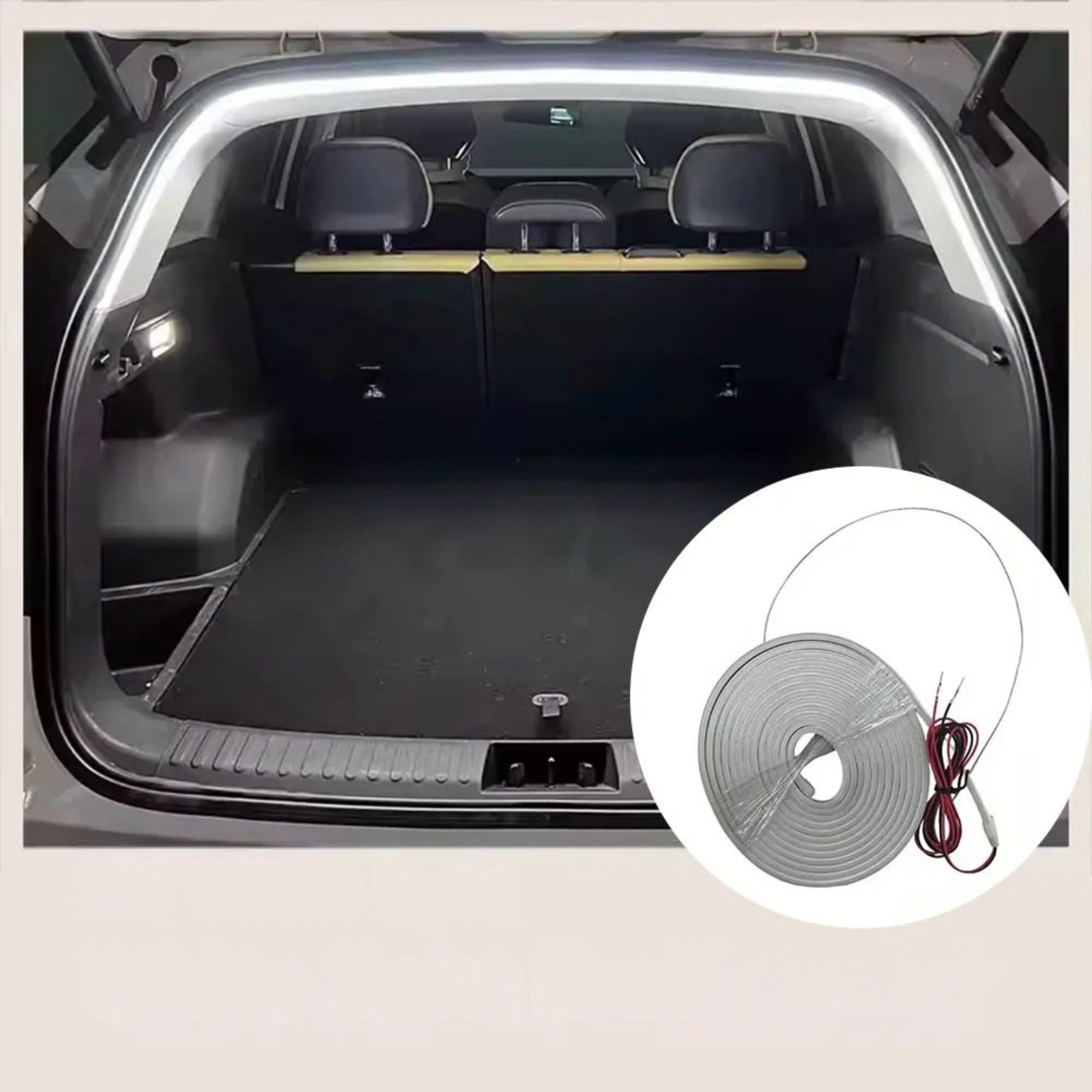 Moktan Sabai Car Trunk LED Light Strip Automatic Sensor High Brightness Interior Ambient 2M White light