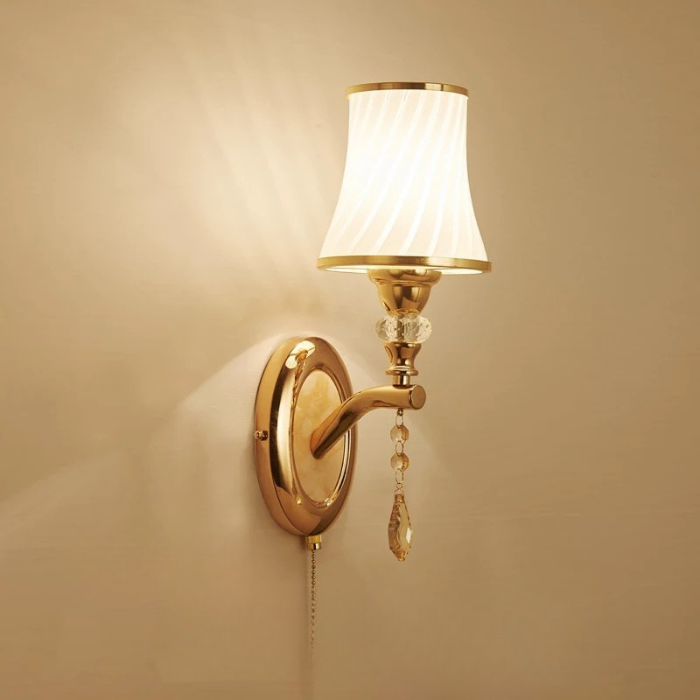 Moktan Sabai Nordic LED Wall Sconce with Switch Glass Shade Bedroom Bedside Living Room Model A