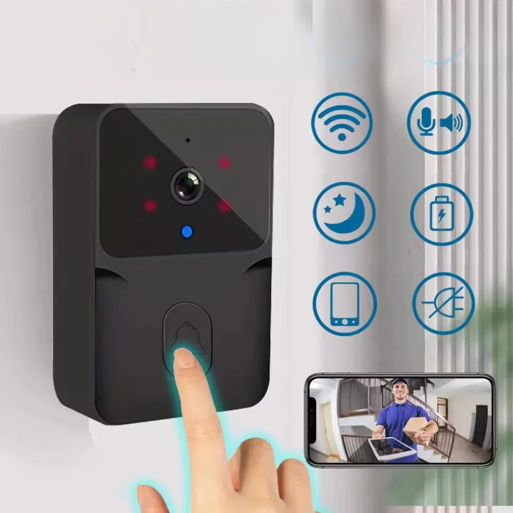 Wireless Smart Video Doorbell WiFi Security Camera Night Vision 2 Way Audio