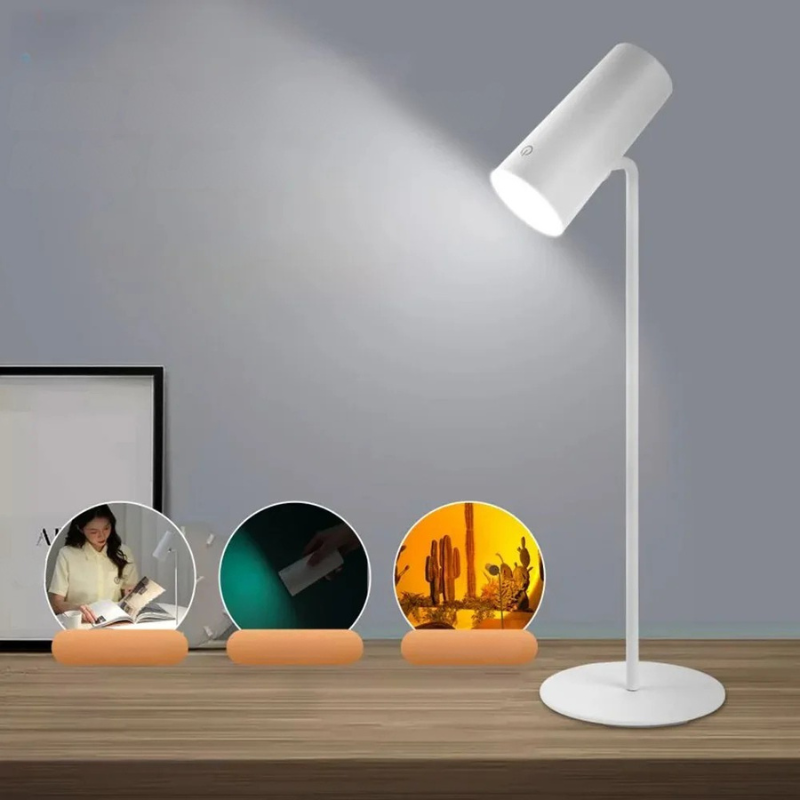 Moktan Sabai Sunset Eye Protection Table Lamp USB Touch Dimming Reading Light for Bedroom Desk white
