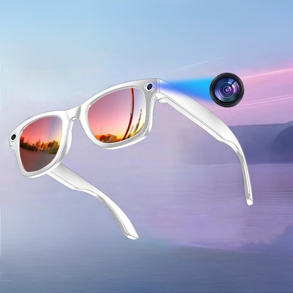 Moktan Sabai AI Camera Smart Glasses Color-Changing Translation Photo Video Recording Sunglasses Red coating