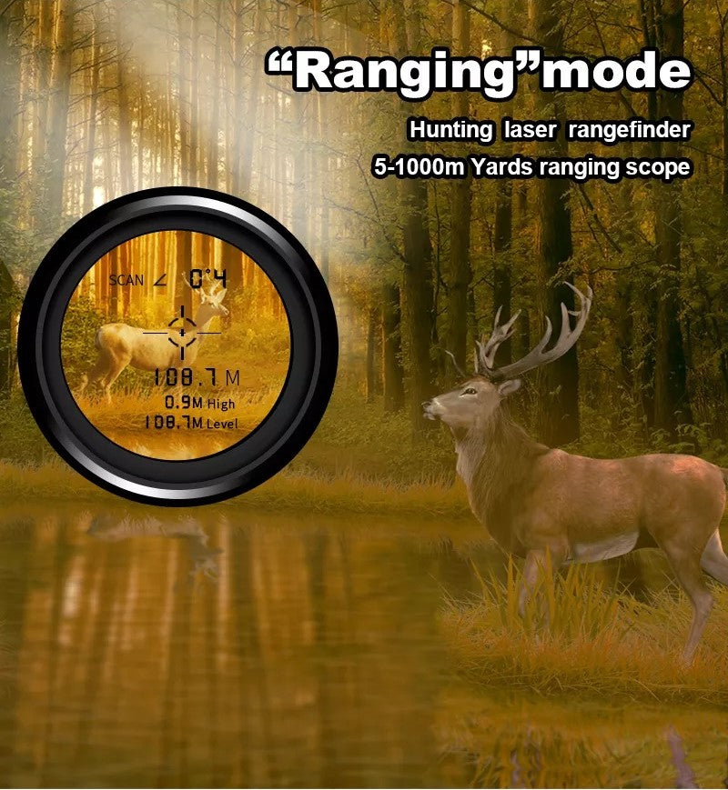 Moktan Sabai 1000 Yard Laser Rangefinder Hunting Golf Range Finder 6.5X Rechargeable