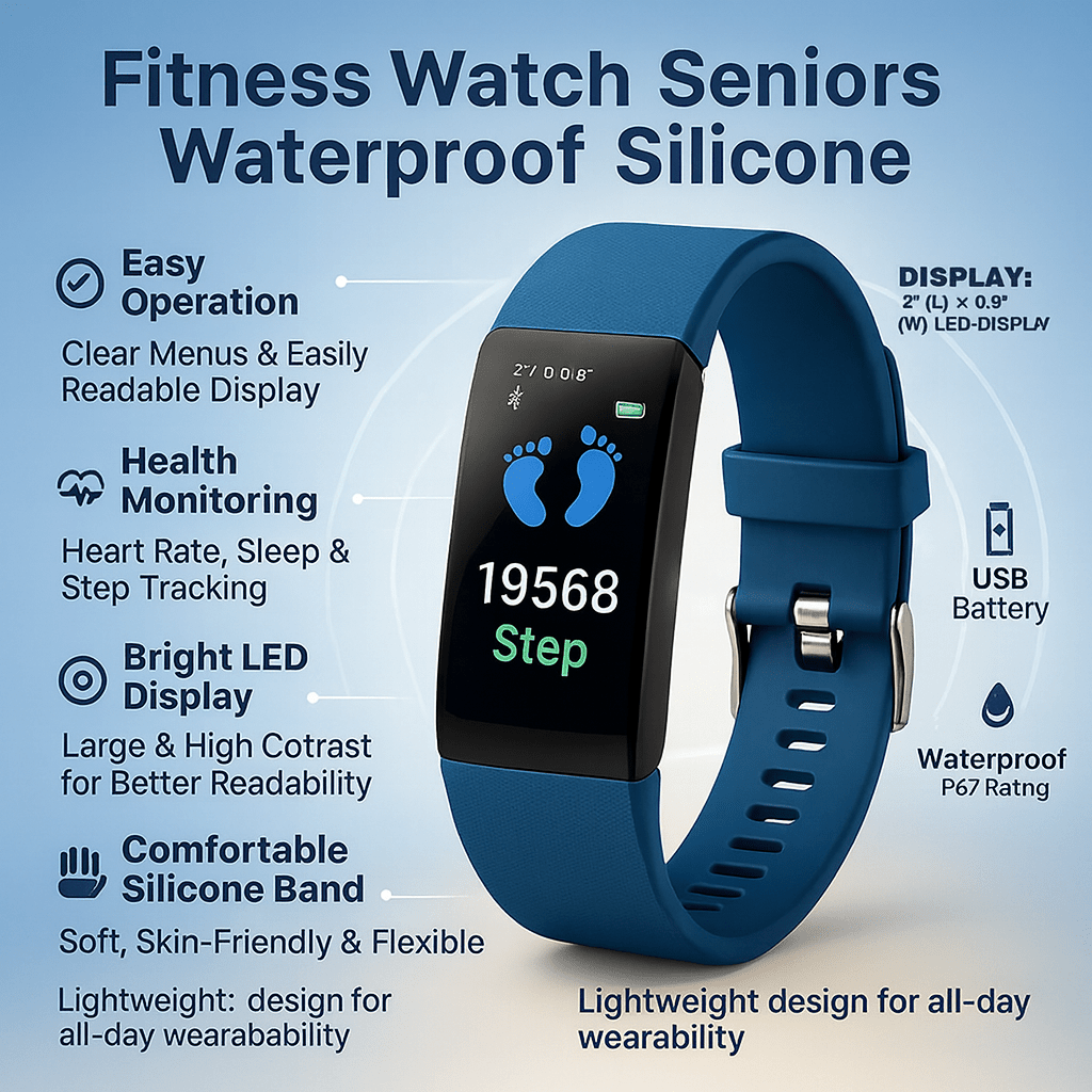 Moktan Sabai Wellness Tracker | Fitness Tracker Watch with Heart Rate Monitoring & Sleep Tracking | Lightweight Design for Daily Activity