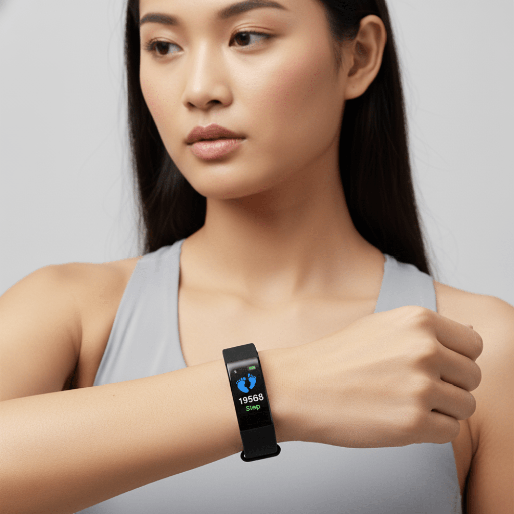 Moktan Sabai Wellness Tracker | Fitness Tracker Watch with Heart Rate Monitoring & Sleep Tracking | Lightweight Design for Daily Activity Black