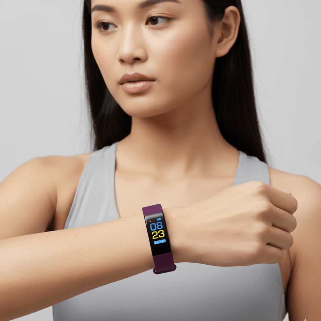 Moktan Sabai Wellness Tracker | Fitness Tracker Watch with Heart Rate Monitoring & Sleep Tracking | Lightweight Design for Daily Activity Purple