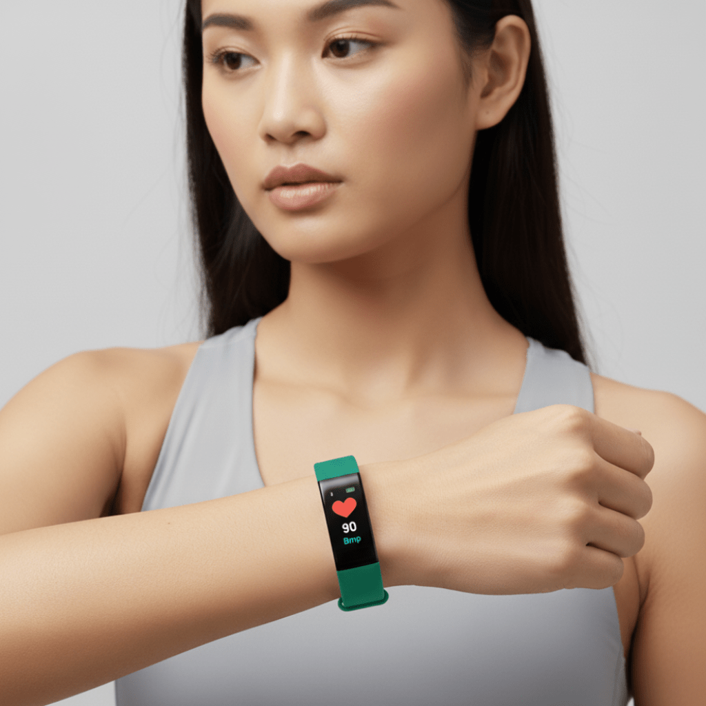 Moktan Sabai Wellness Tracker | Fitness Tracker Watch with Heart Rate Monitoring & Sleep Tracking | Lightweight Design for Daily Activity Green