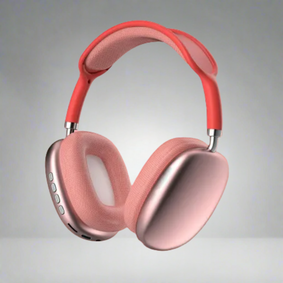 Moktan Sabai Wireless Noise Cancelling Headphones | Deep Bass Over Ear Design for Immersive Sound Experience Red