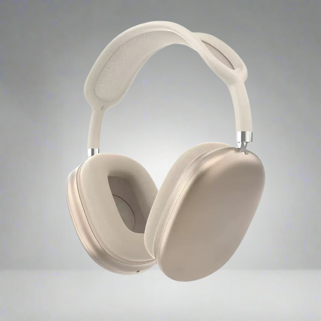 Moktan Sabai Wireless Noise Cancelling Headphones | Deep Bass Over Ear Design for Immersive Sound Experience Beige