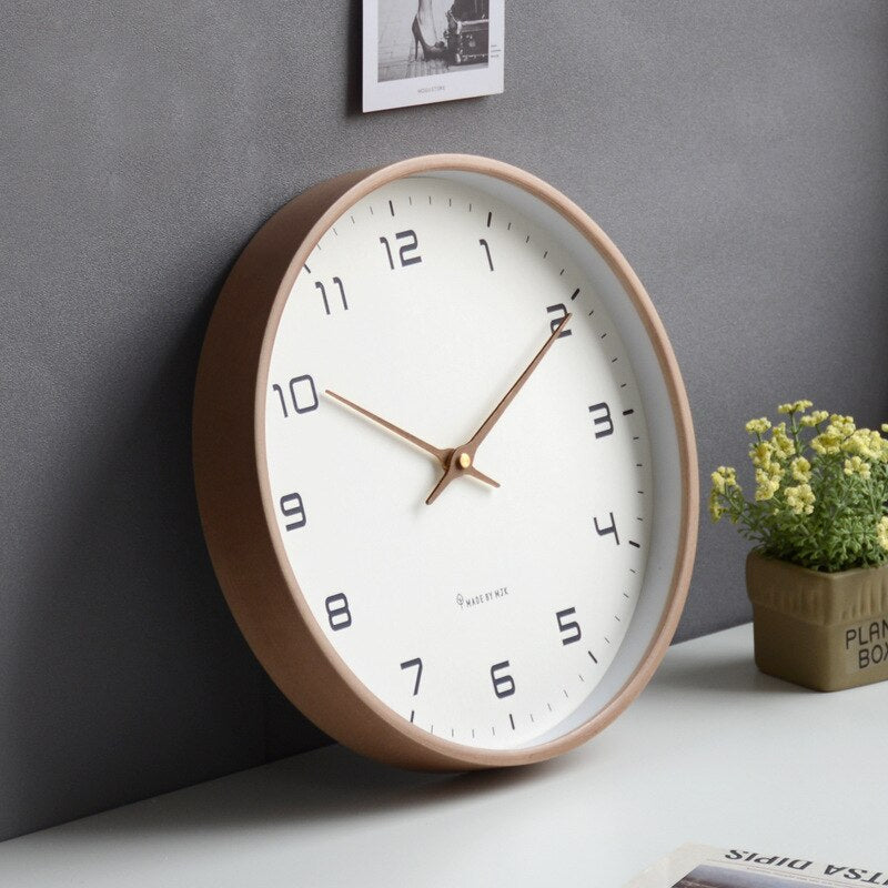 Moktan Sabai Scandinavian Wooden Wall Clock Minimalist Quartz Silent 25cm 30cm
