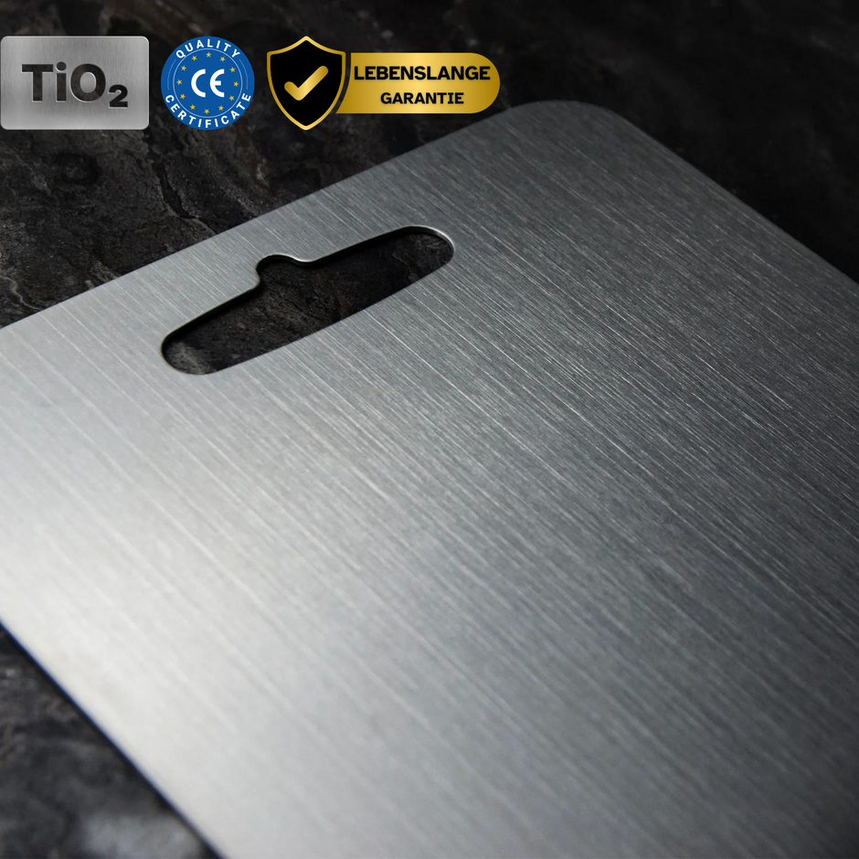 Moktan Sabai Titanium Cutting Board 100% Medical Grade Metal Kitchen Chopping Board