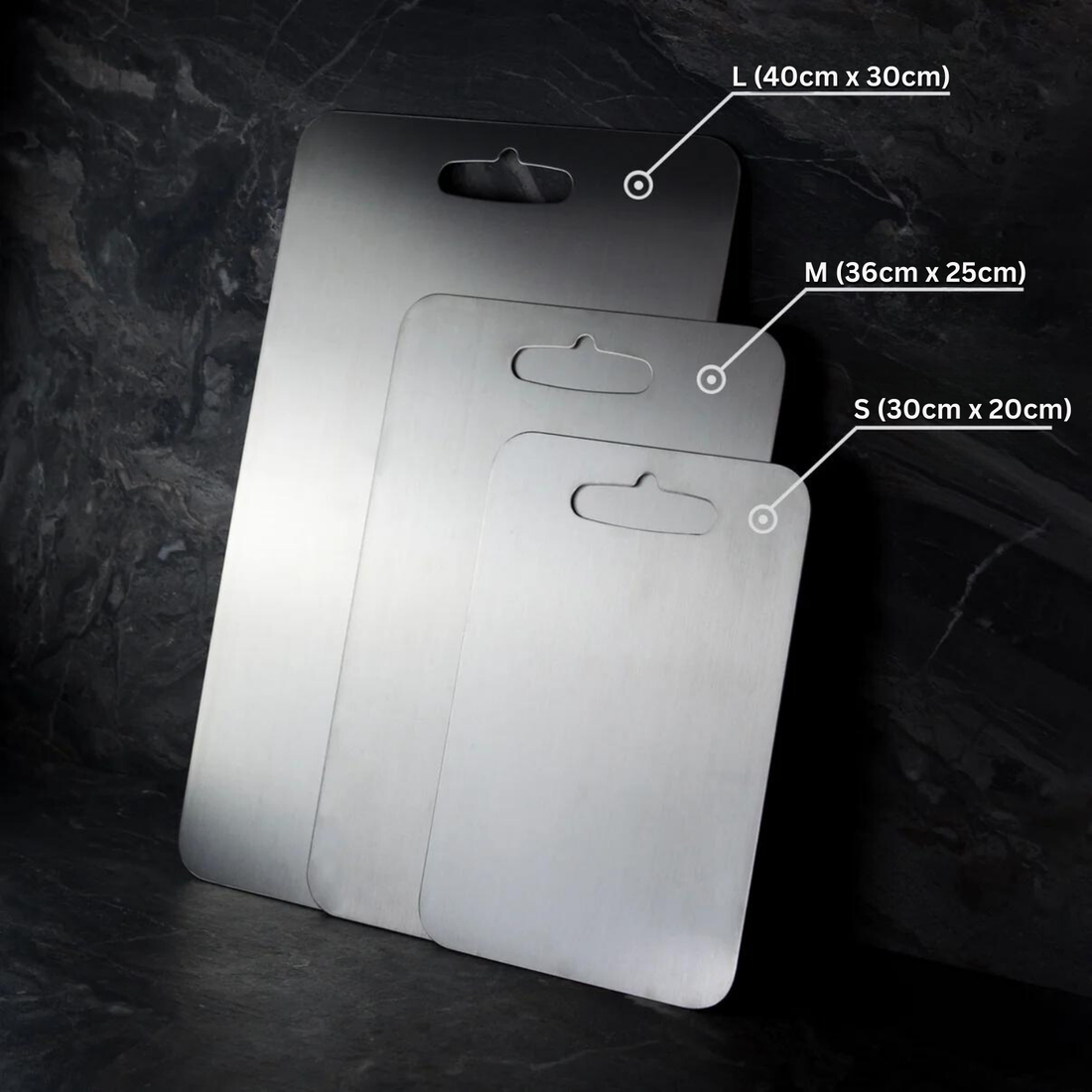 Moktan Sabai Titanium Cutting Board 100% Medical Grade Metal Kitchen Chopping Board