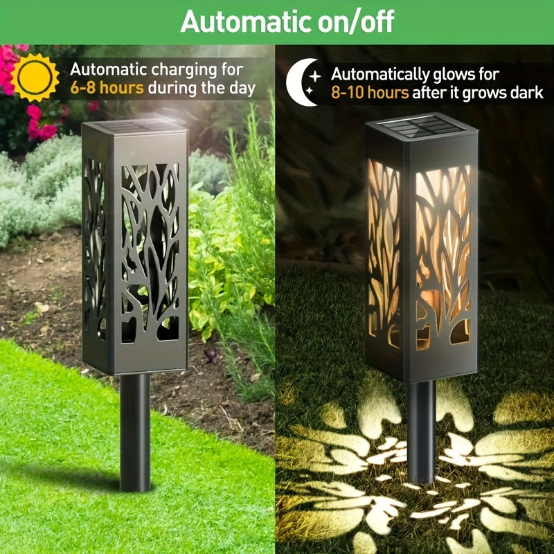 Moktan Sabai 8-Pack Solar Pathway Lights – Motion Sensor, IPX5 Waterproof, Warm/Yellow LED