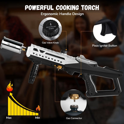 Heavy-Duty Adjustable Flame Torch for Weeds, Camping & Fire Starting
