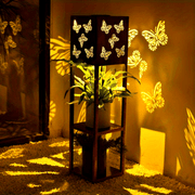Moktan Sabai Solar Garden Lantern with Flower Stand – LED Outdoor Light with Butterfly & More