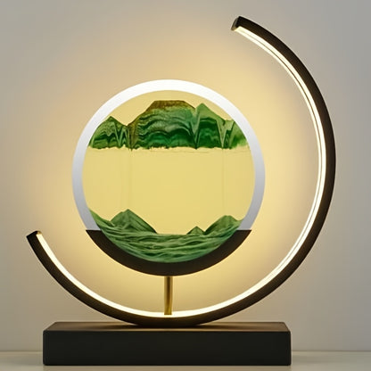 Sandscape Hourglass Table Lamp – Moving Sand Art LED Gift Light for Decor