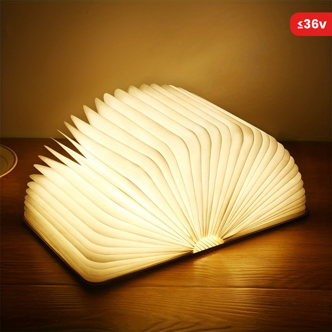 Moktan Sabai Folding Book Lamp – Rechargeable LED Bedside Light, 3-Color Portable Night Light