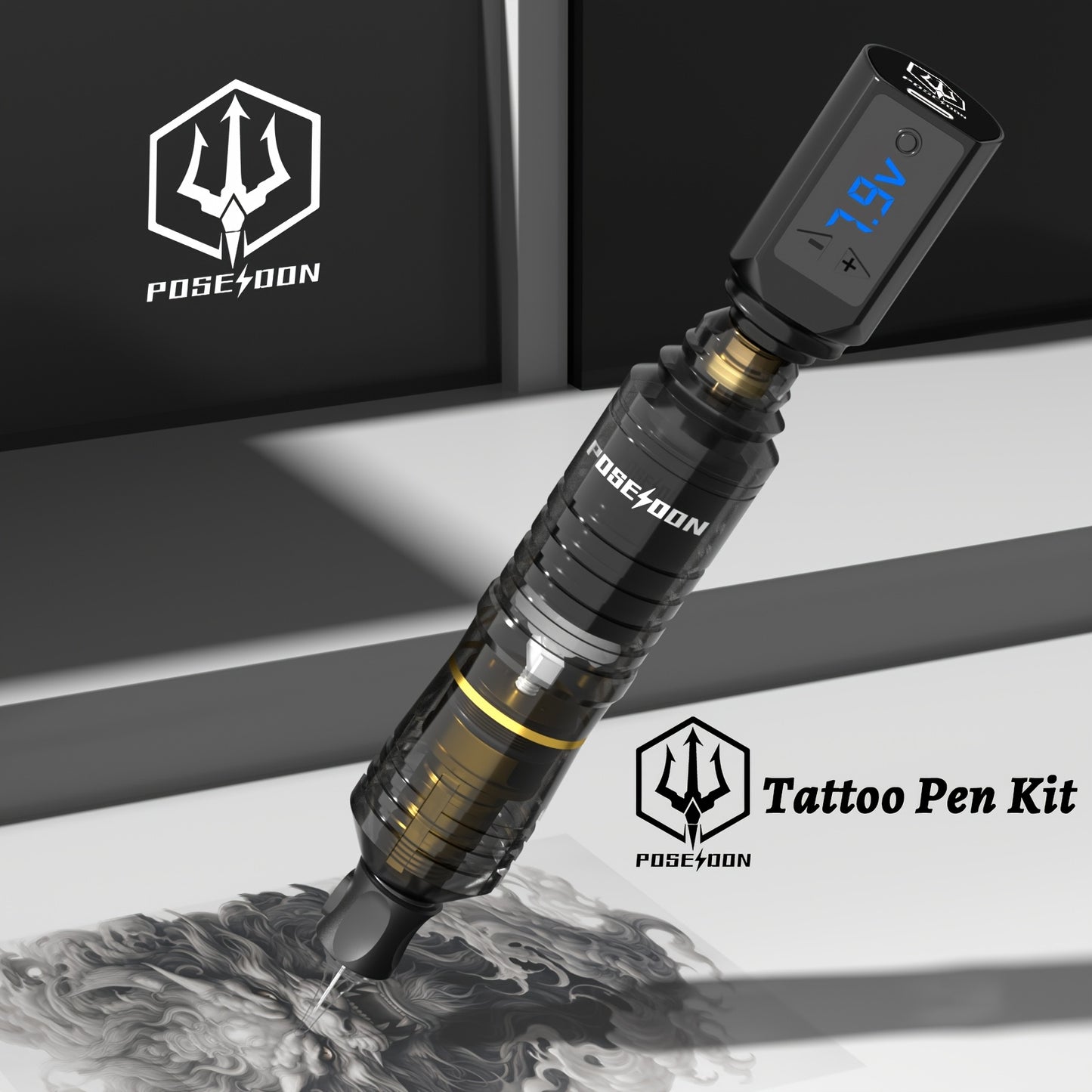 Moktan Sabai Wireless Tattoo Pen Kit, Complete Tattoo Gun Set with Needles & 6 Inks
