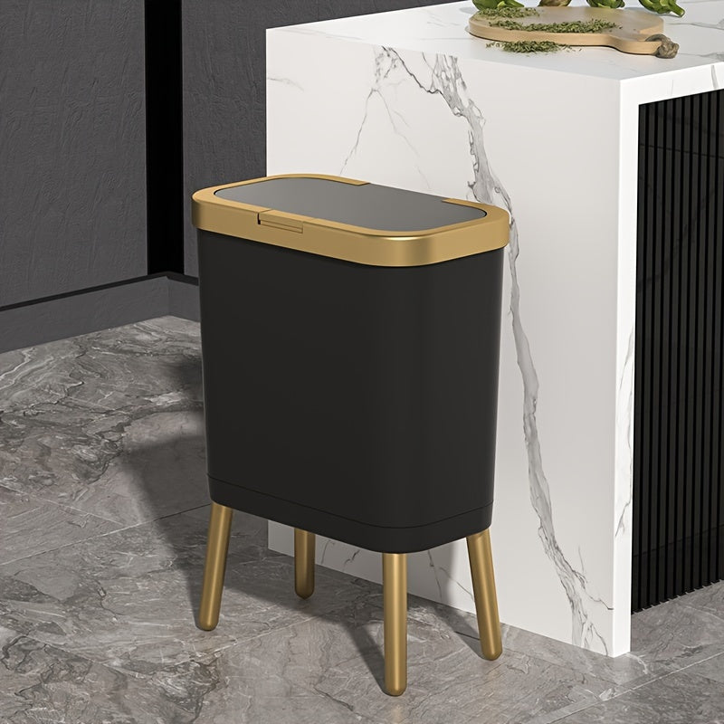 Moktan Sabai 15L Slim Trash Can with Lid Odor Sealing Bathroom Kitchen Bin