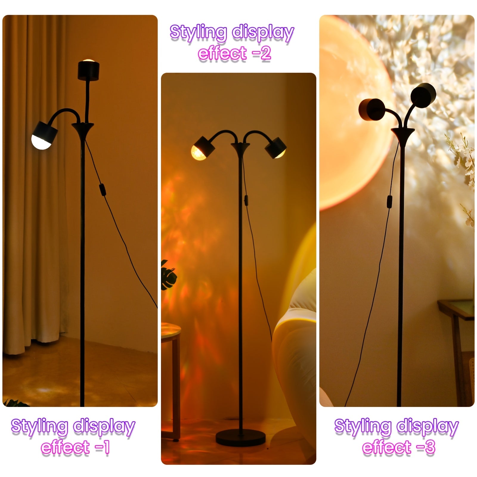 Moktan Sabai Sunset Ocean Wave Projector – Double RGB Mood Lamp with 360° Rotation & DIY Color