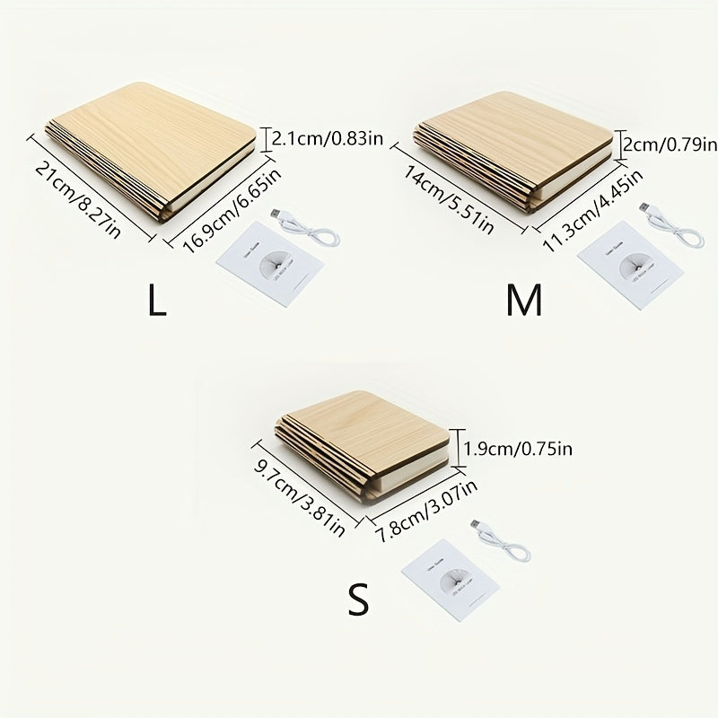 Moktan Sabai Folding Book Lamp – Rechargeable LED Bedside Light, 3-Color Portable Night Light