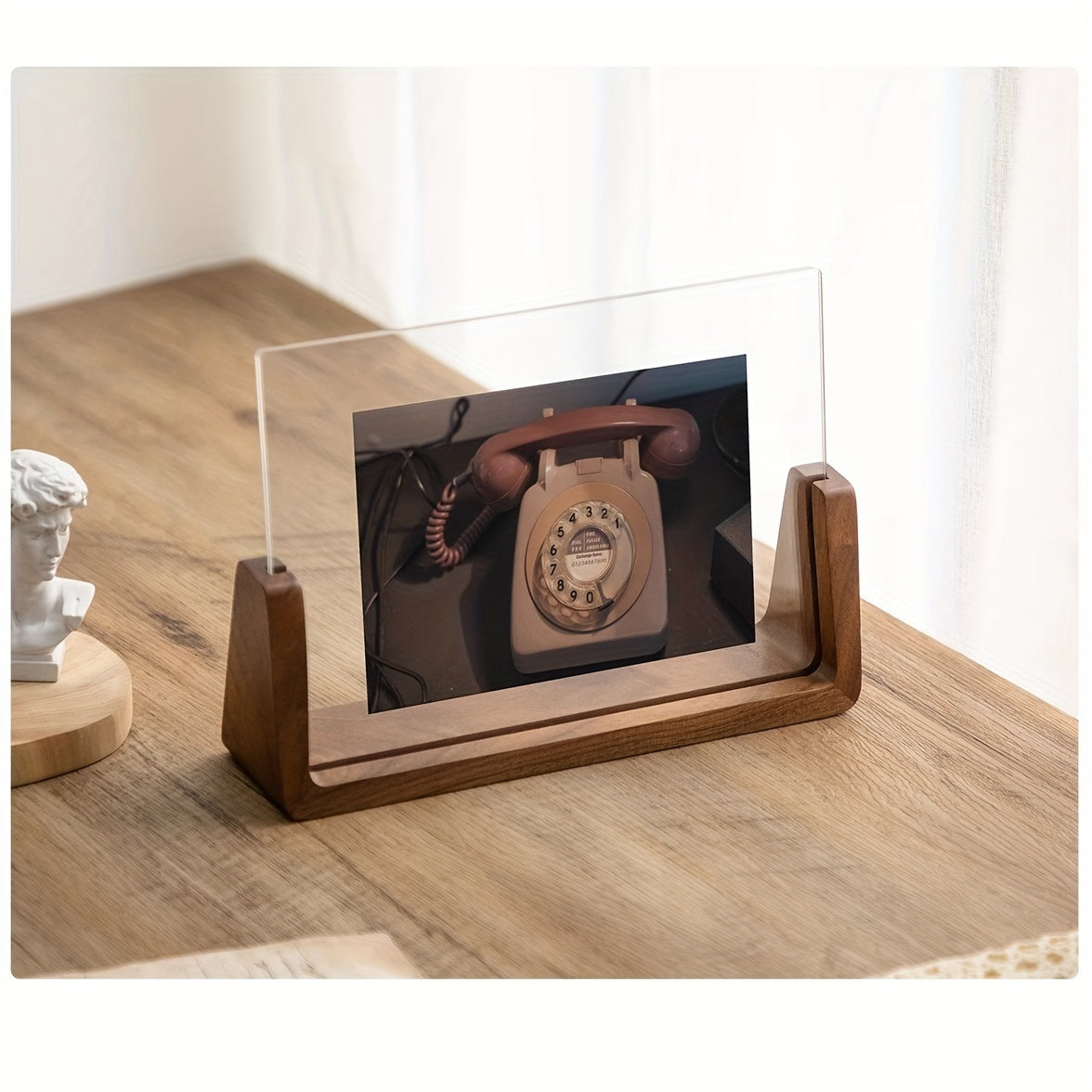 Moktan Sabai 6 Inch Acrylic Photo Frame U Shaped Wood Desktop Picture Frame