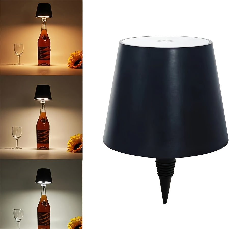 Moktan Sabai Wireless Bottle Lamp – Rechargeable 3-Color Dimmable Touch LED Light for Bars