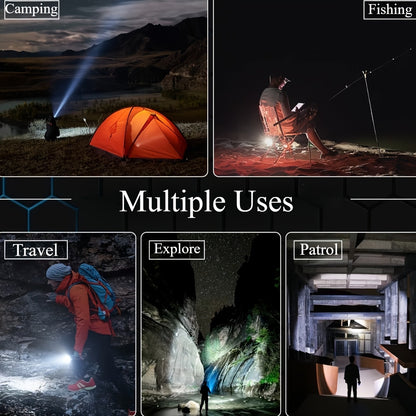 4-Pack Rechargeable LED Flashlights – Zoomable, Super Bright, USB, Long Range